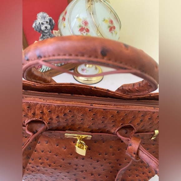 Ostrich satchel bag - Picture 3 of 3